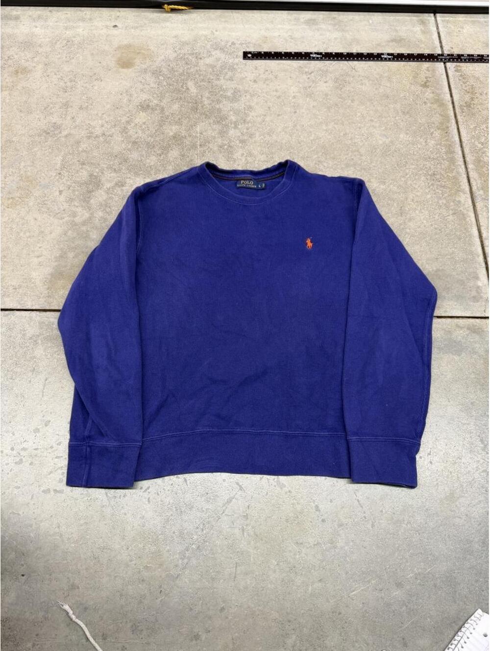vintage polo ralph lauren blue small logo sweater size large